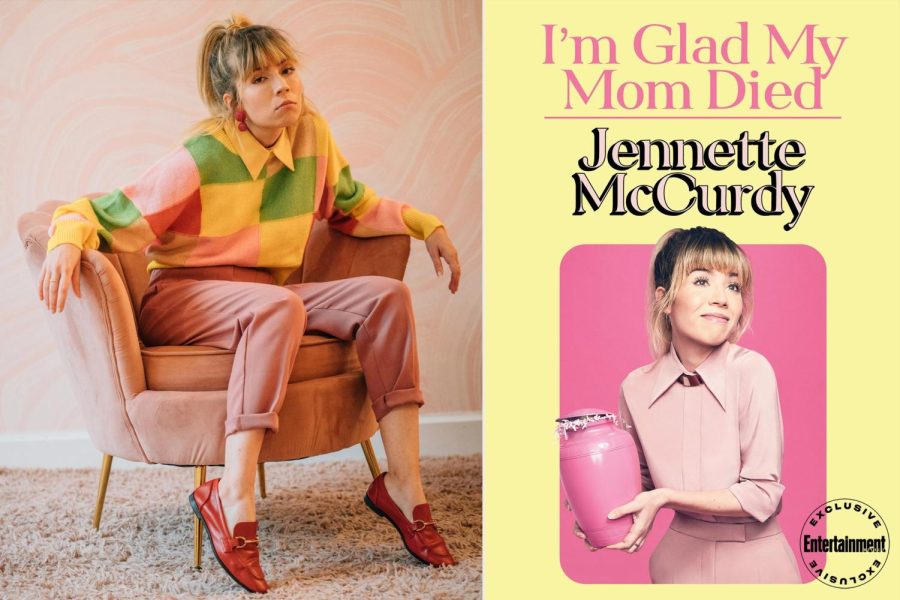 A photo of child star Jenette McCurdy, author of the  book pictured on the right.