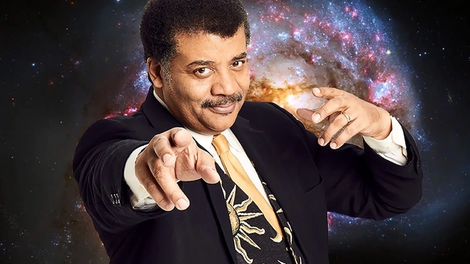 A screen cap of from Neil deGrasse Tyson’s Kickstarter for a space themed video game.