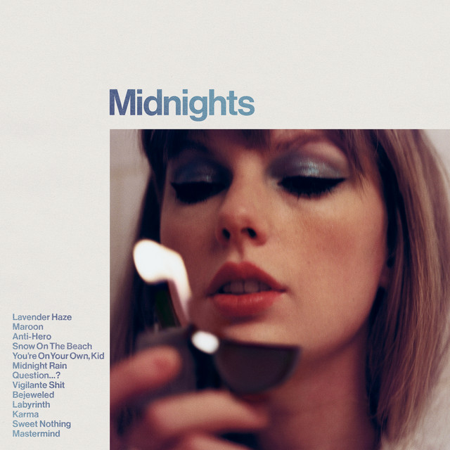 The album cover of Taylor Swifts tenth studio album, Midnights.