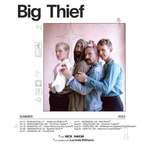 The tour dates poster shared by Big Thief. 