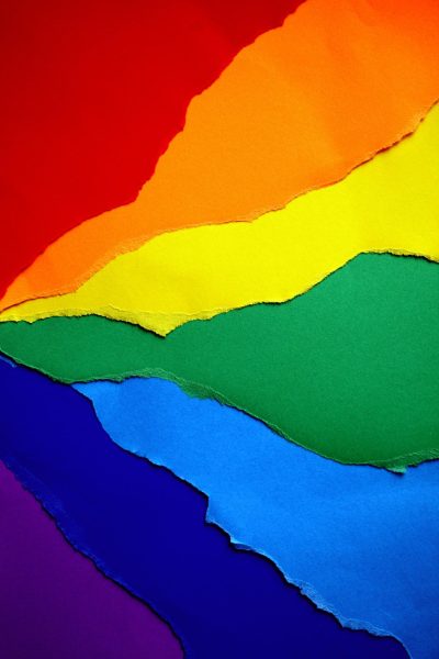 Ripped Rainbow-Colored Background